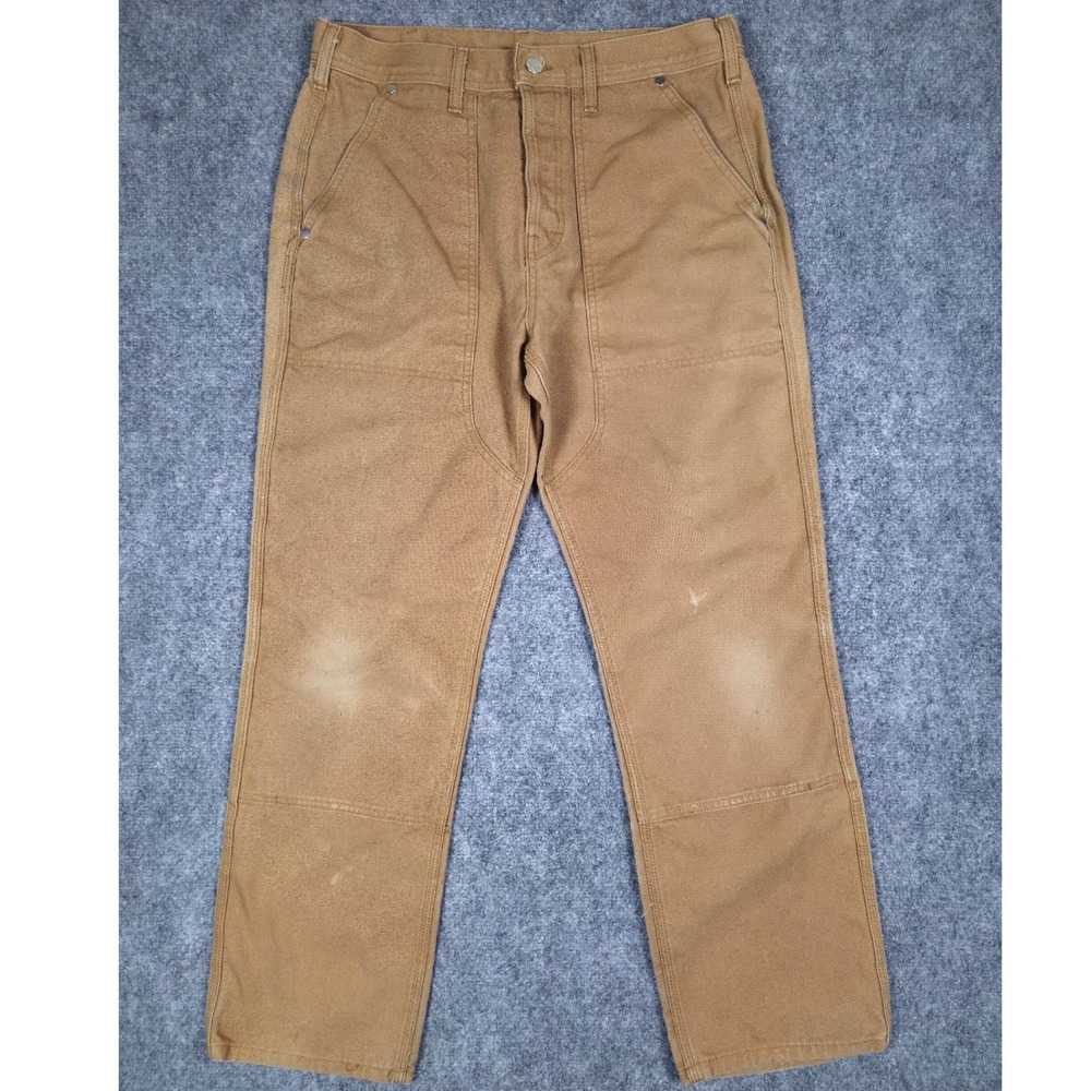 Topo Designs Work Pants Mens 36 Brown Double Knee Cotton Duck Canvas Made in USA